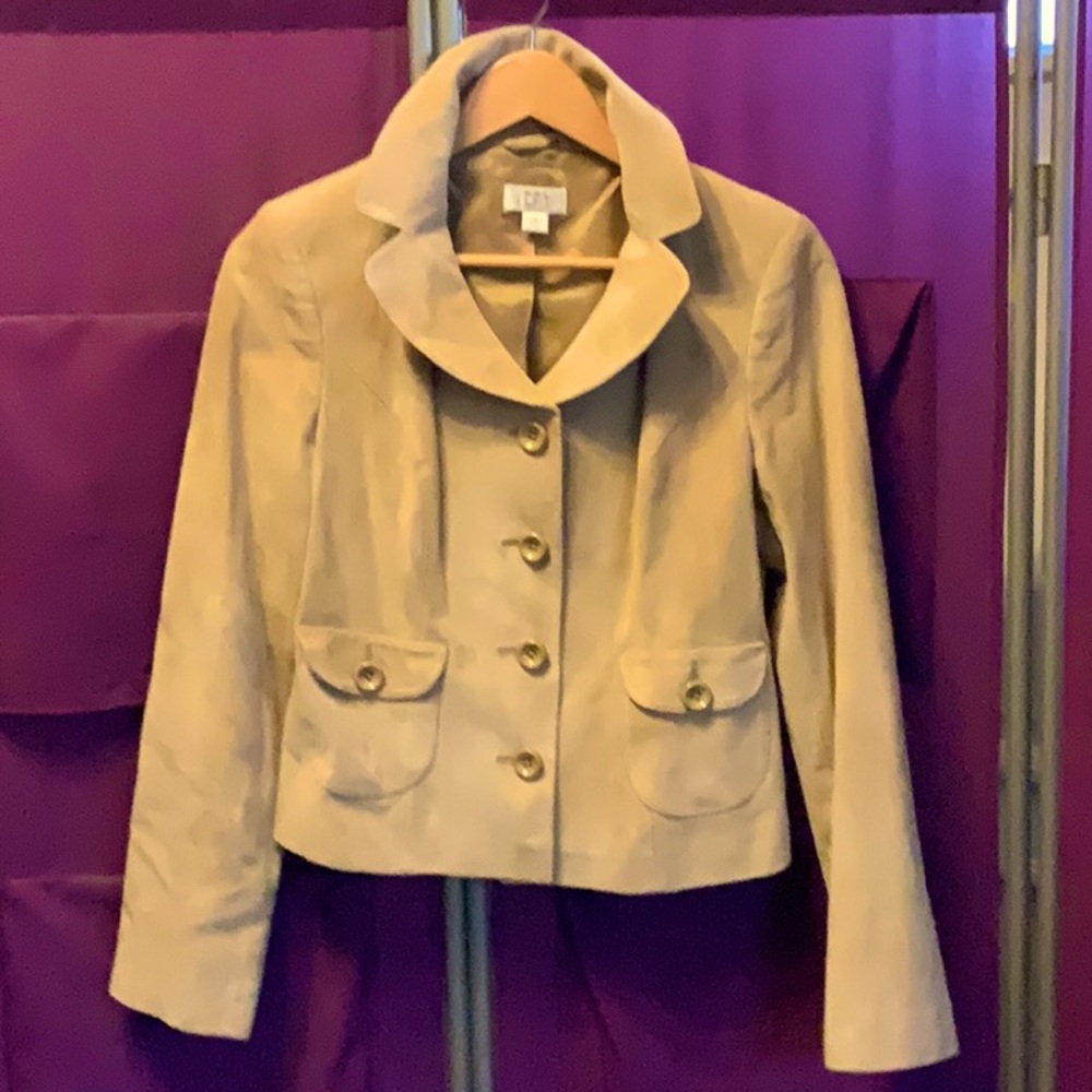 Ann Taylor Loft tan suede jacket fully lined